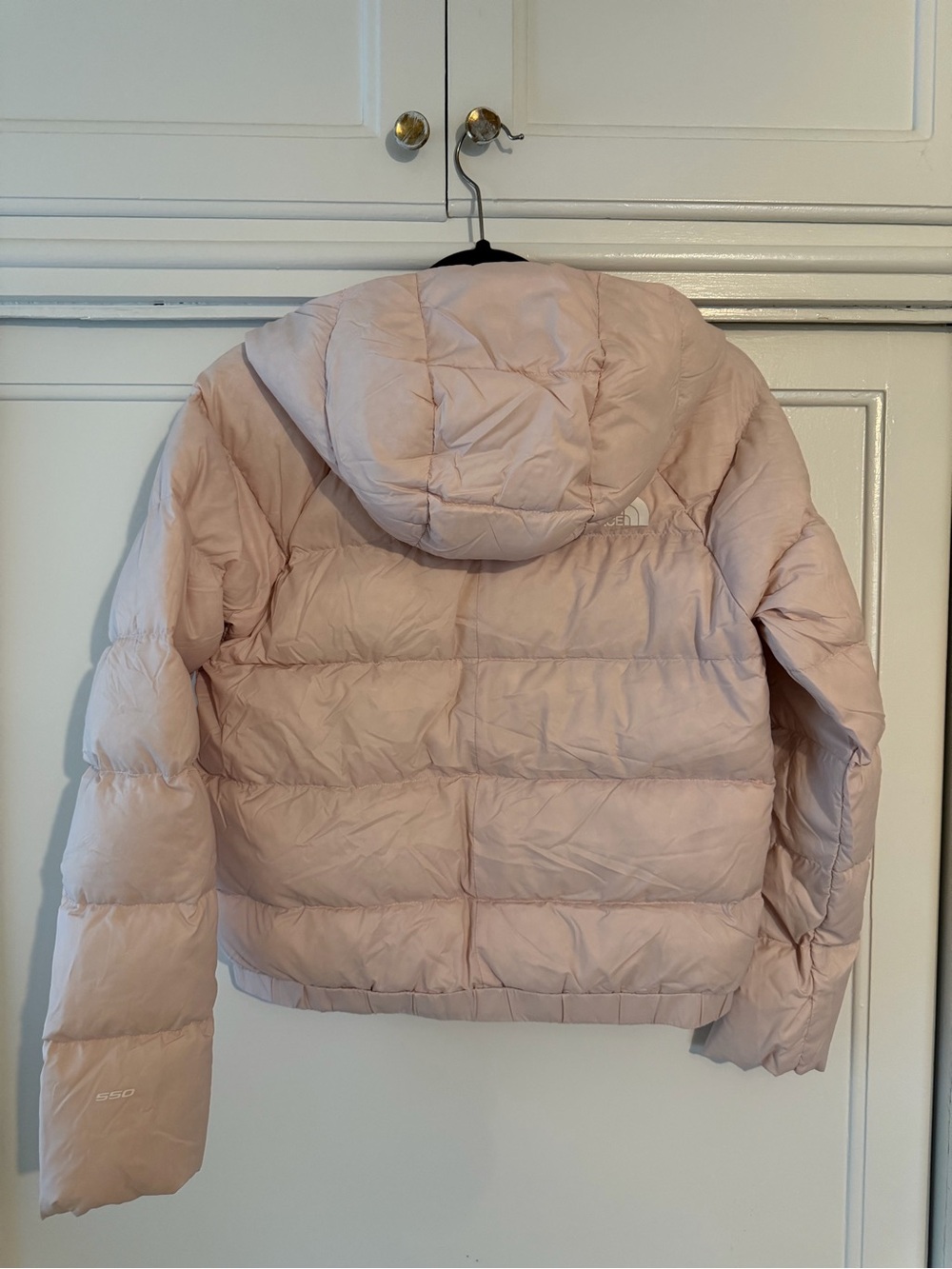 The North Face Women's Pale Pink Hooded Down Puffer - Picture 3 of 3